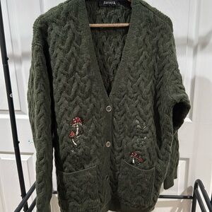 Disturbia Green knit mushroom 🍄 cardigan